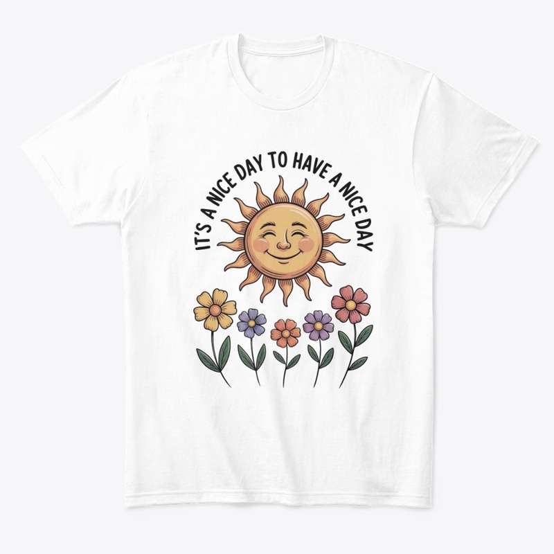 Shining Sun With Colorful Flowers