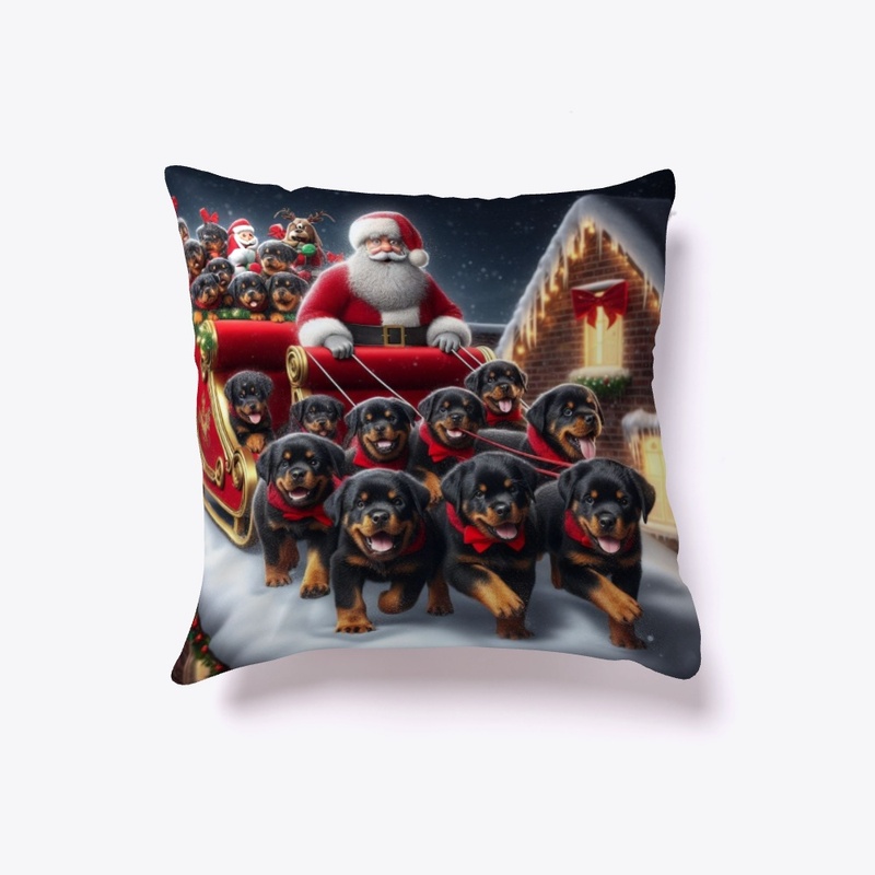 Rottweiler Puppies and Santa