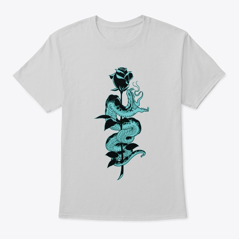 Snake and Rose Tattoo, Teal Variant