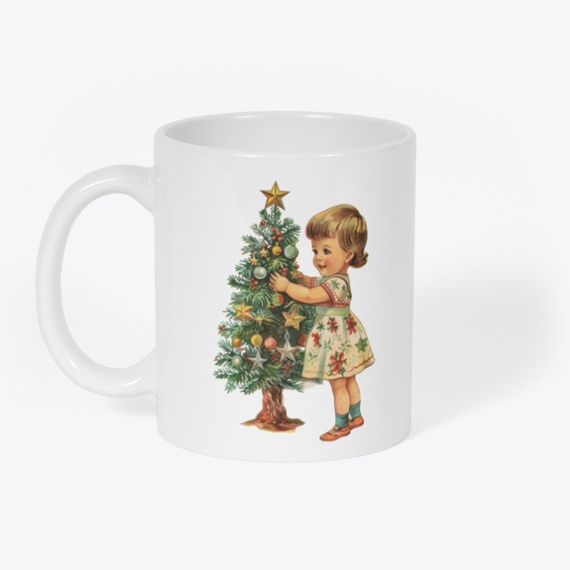 Vintage Christmas Girl Mug