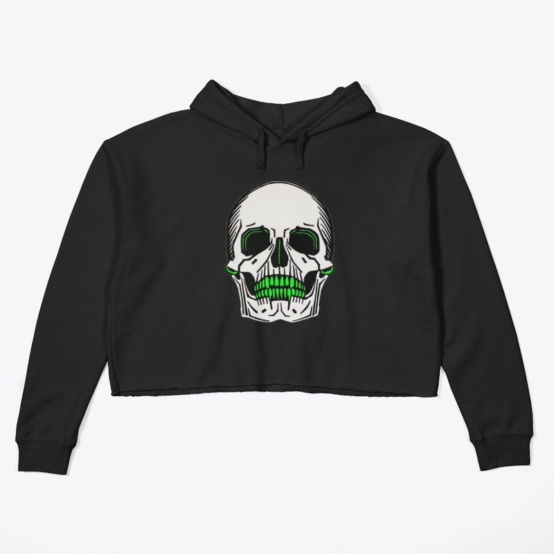 Dark Skull Neon Highlights Green Teeth