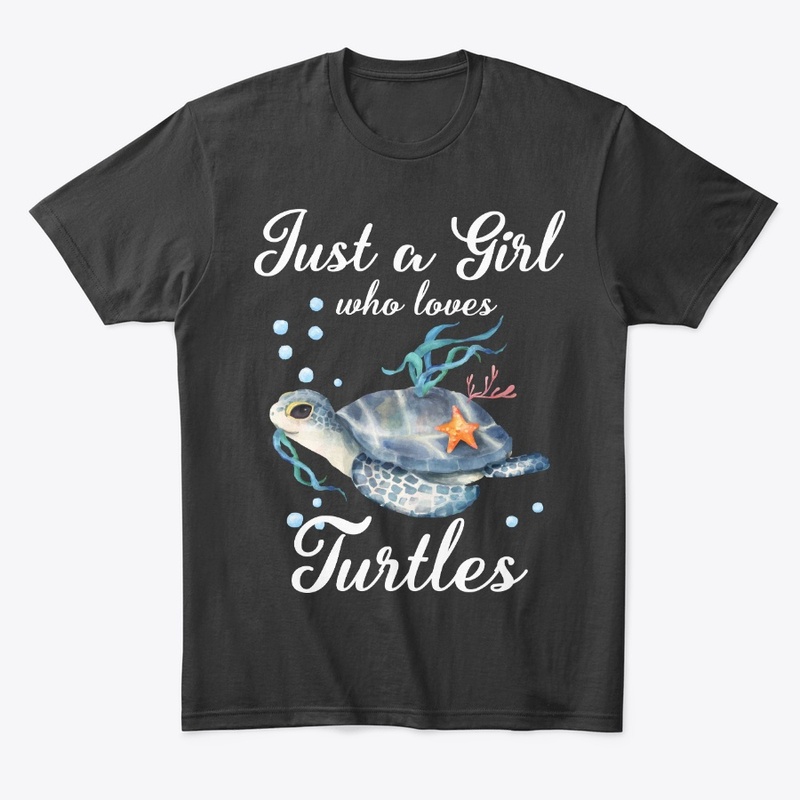 Girl Loves Turtles Watercolor Style