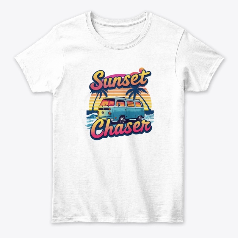 Sunset Chaser – Retro Beach Van Sunset 