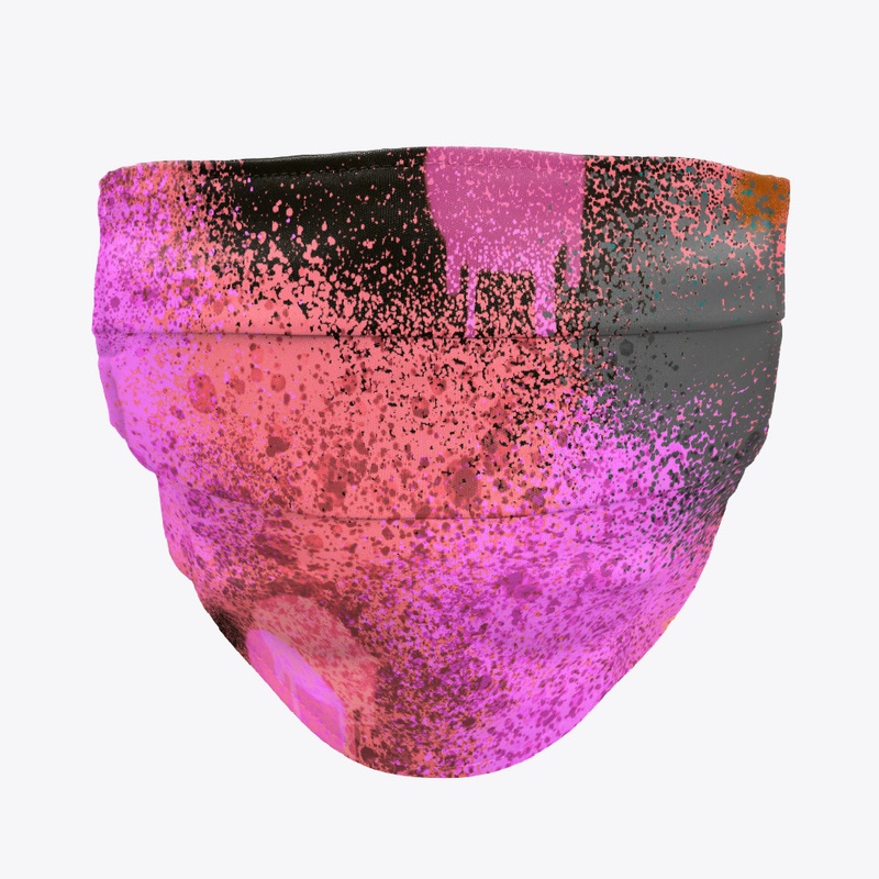 Pink, Black and Gray Spray Paint Design