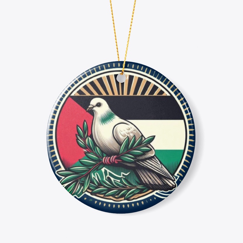 Pigeon Hold olive branch Palestine Flag