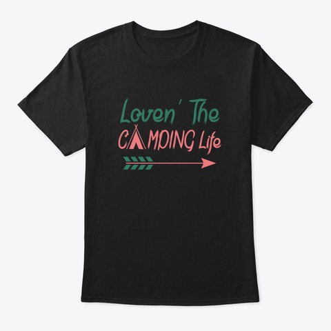Camping Life Black T-Shirt Front