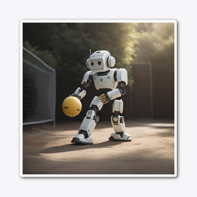 A robot playing pickleball