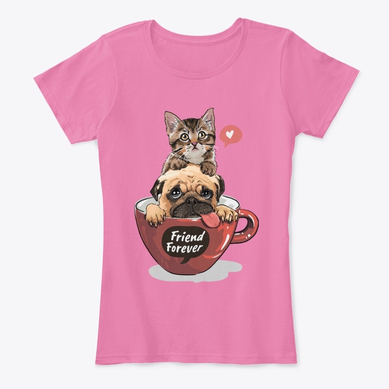 Pug Dog Women's T-Shirts Friend
