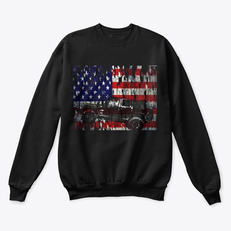 American Flag & Jeeps