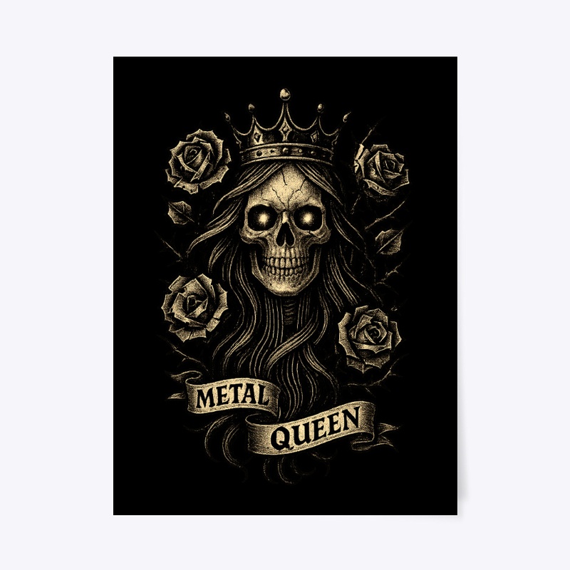 Metal Queen | Gothic Skull & Roses Art