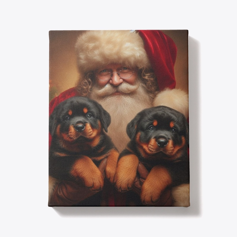 Santa with Rottweilers