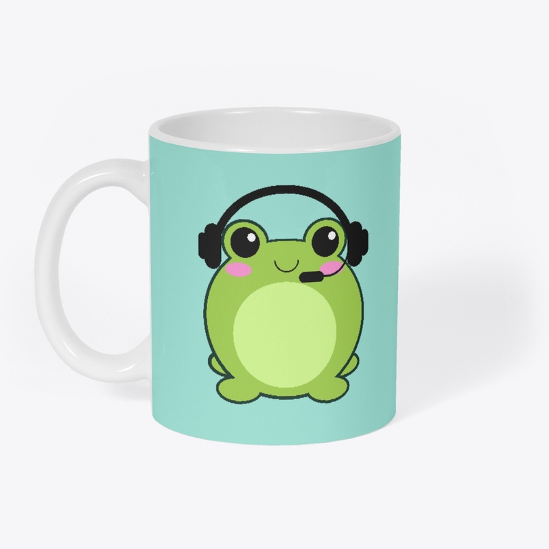 Green Gamer Frog - Kawaii Frog