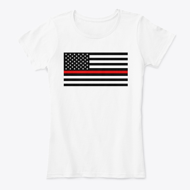 Thin Red Line Firefighters American Flag