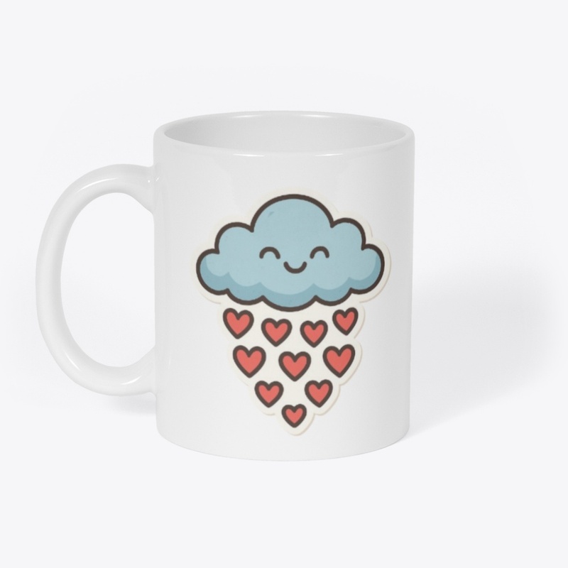 Happy Rain Cloud Showering Love Hearts