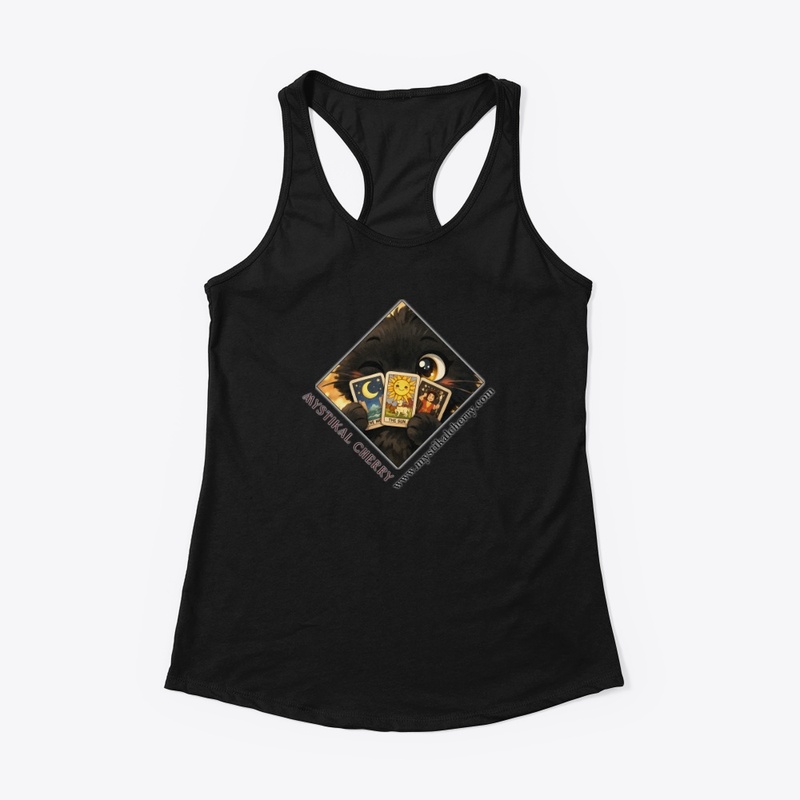Cat with tarot cards tank 