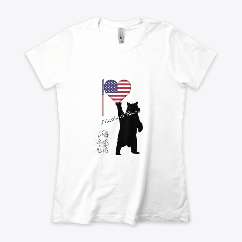 Masha & Bear American Flag Tee!