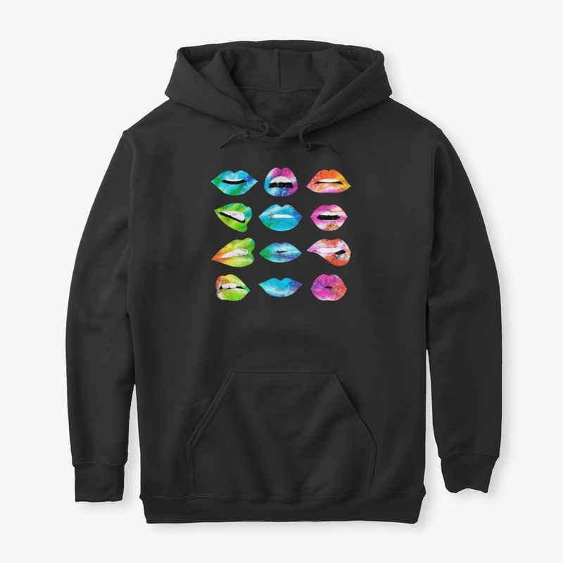 Tie Dye Lip Mood Mouths Tongue Out Kiss