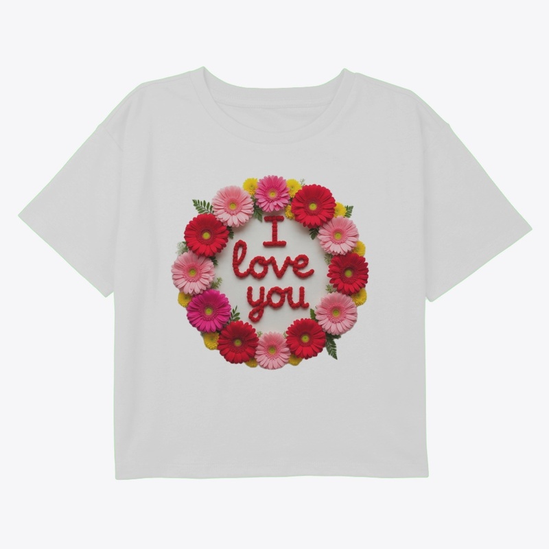 I Love You Floral Circle Tee 💖