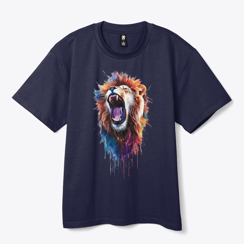 Roaring Lion in Neon Graffiti