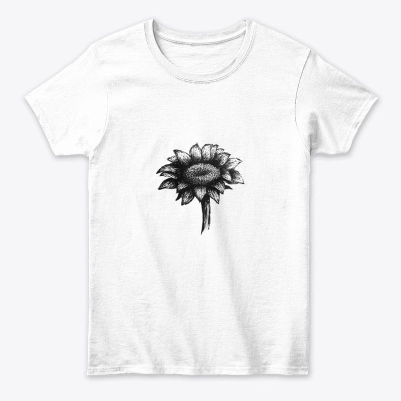 Sunflower black and white art