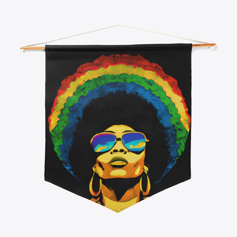 Woman with Rainbow Afro 