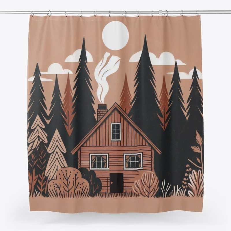 Shower curtain flower style.