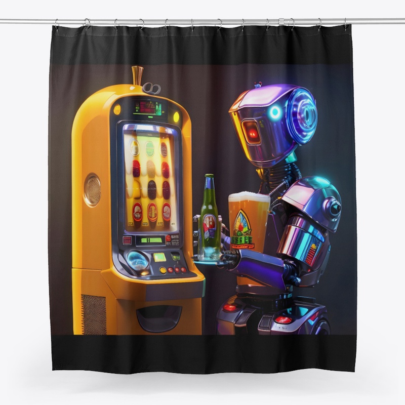 A robot playing a fruit machine