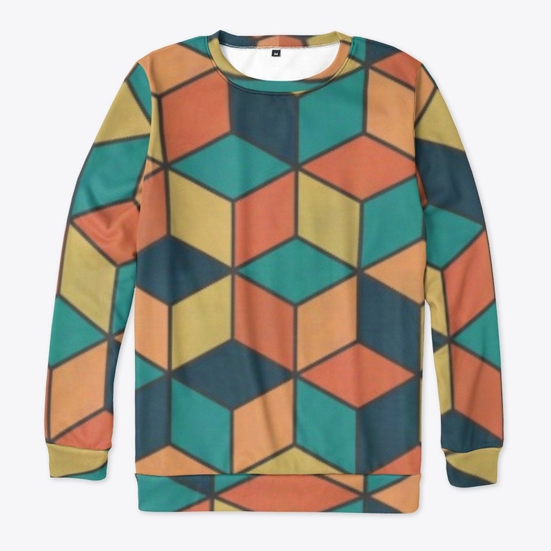 Colorful Cube Abstract Pattern Hexagons 