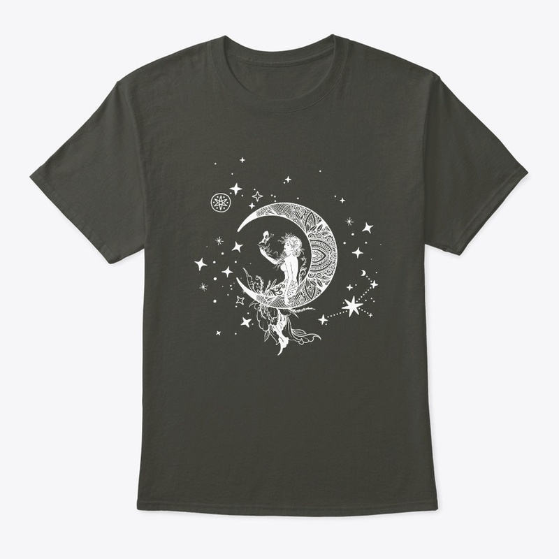 Mermaid on moon (white)