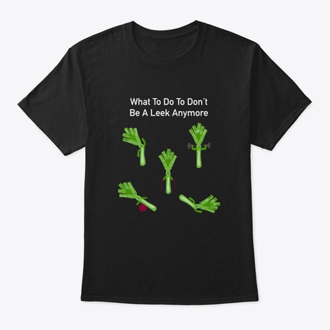Leek Fitness Gym Workout Black T-Shirt Front