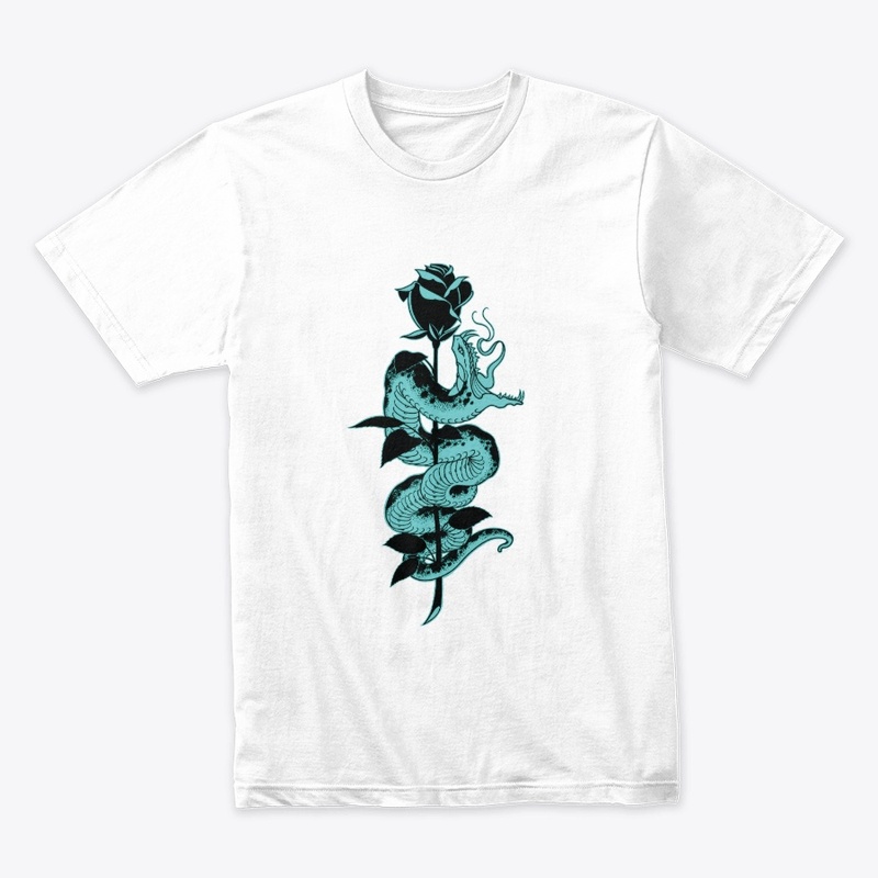 Snake and Rose Tattoo, Teal Variant