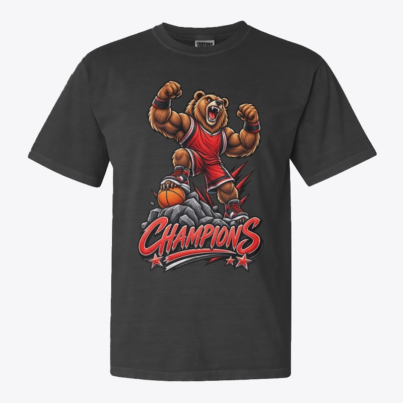 Victory Bear Basketball Mascot 