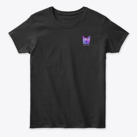 Cat Laxy Collection Black T-Shirt Front