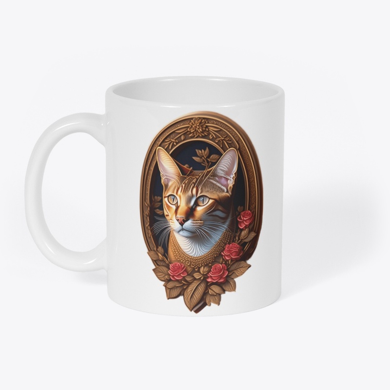 Cat With Classic Floral design 