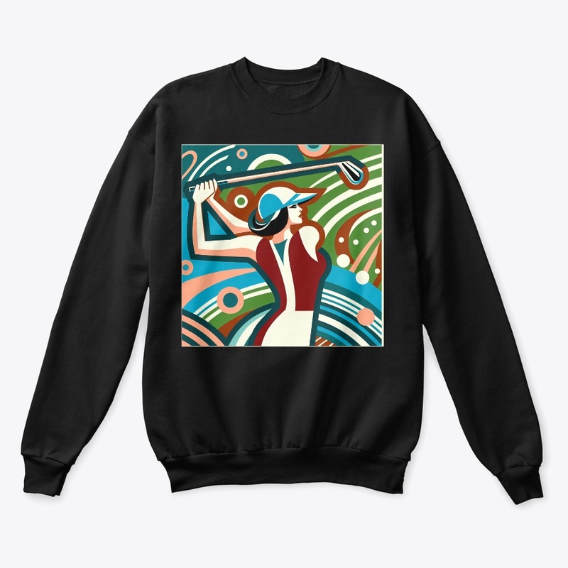 Woman Golfer Art Deco Summer Sports