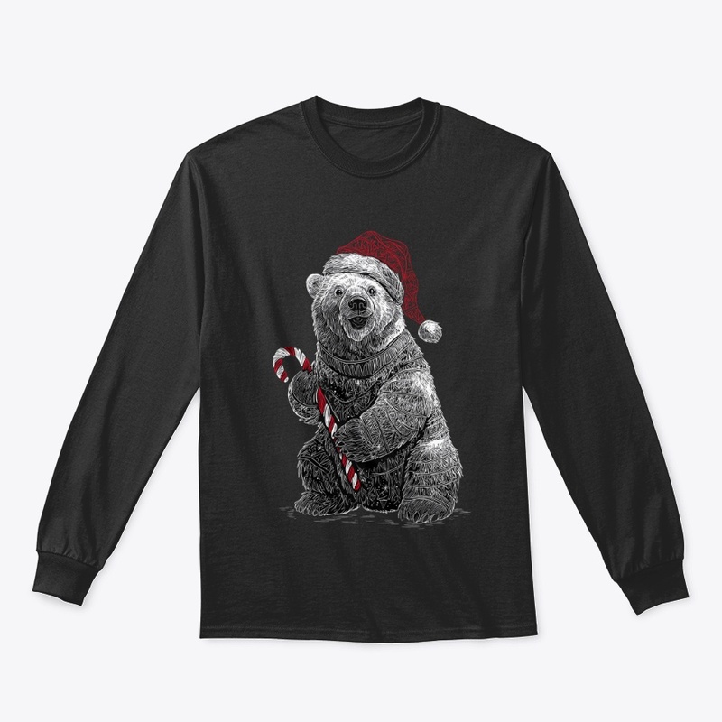 Snowy Candy Cane Bear