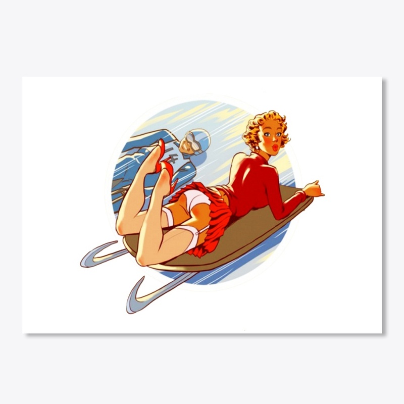 Soviet Sports Sledding Girl
