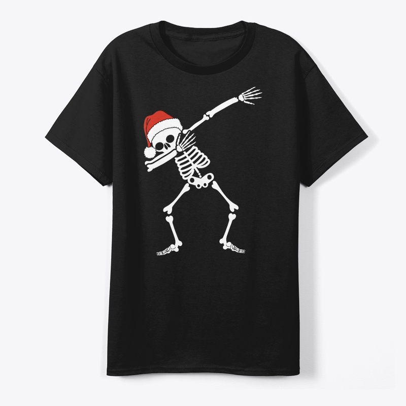 Dabbing Skeleton With Santa Hat