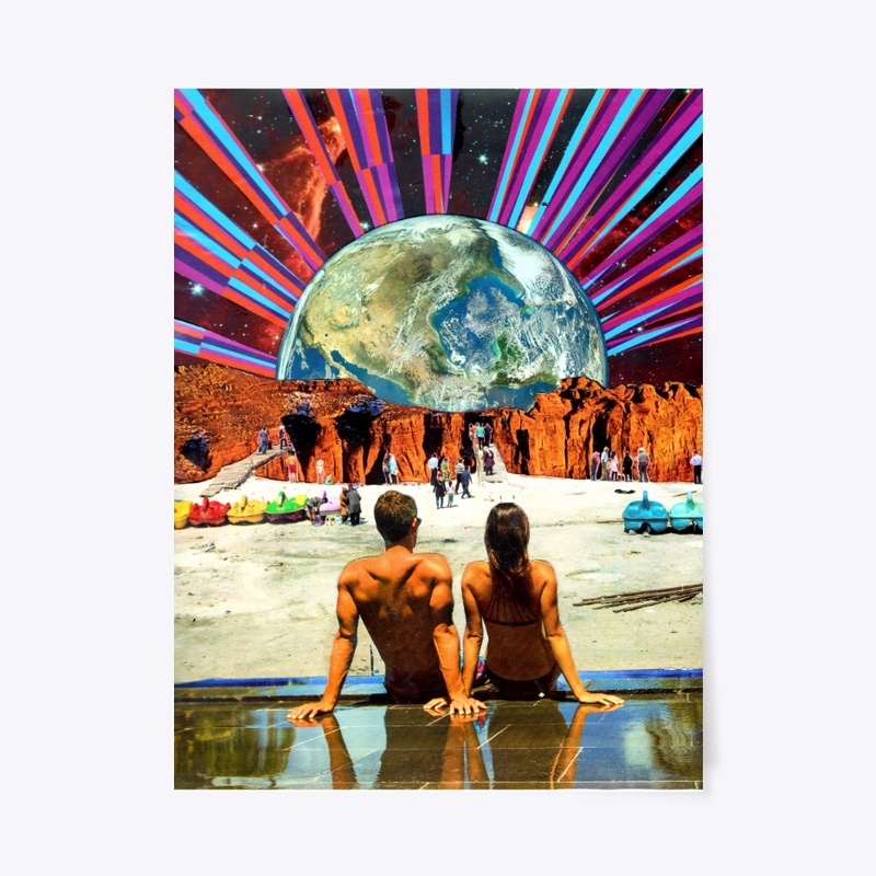 Psychadelic Planet Collage Art