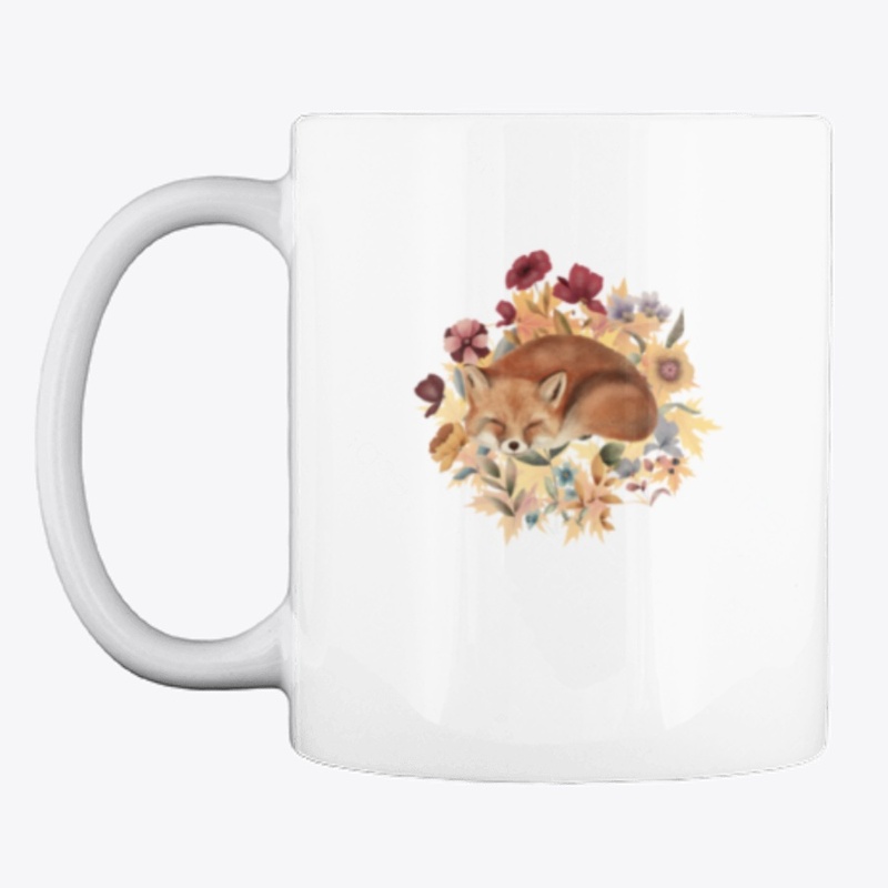 Cute Sleeping Fox With Autumn Vibe