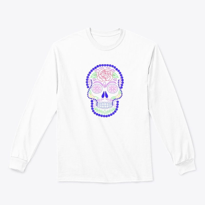 blue Skull Dot Art 