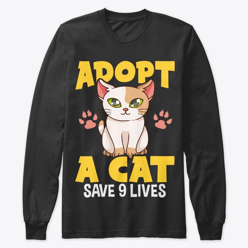 Cat Lover Gift, Adopt A Cat Save 9 Lives
