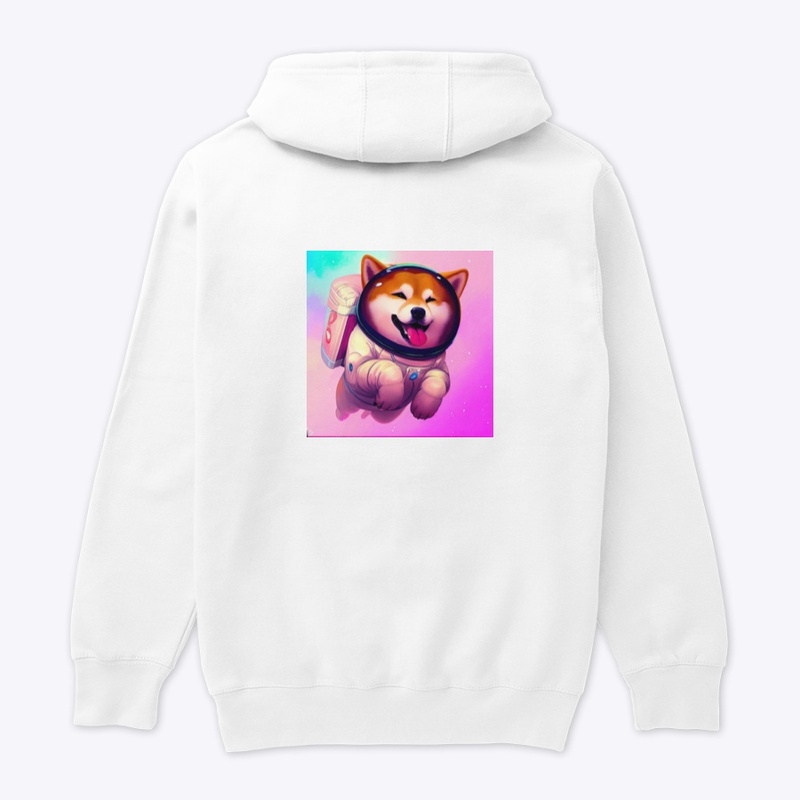 Cute happy shiba inu astronaut