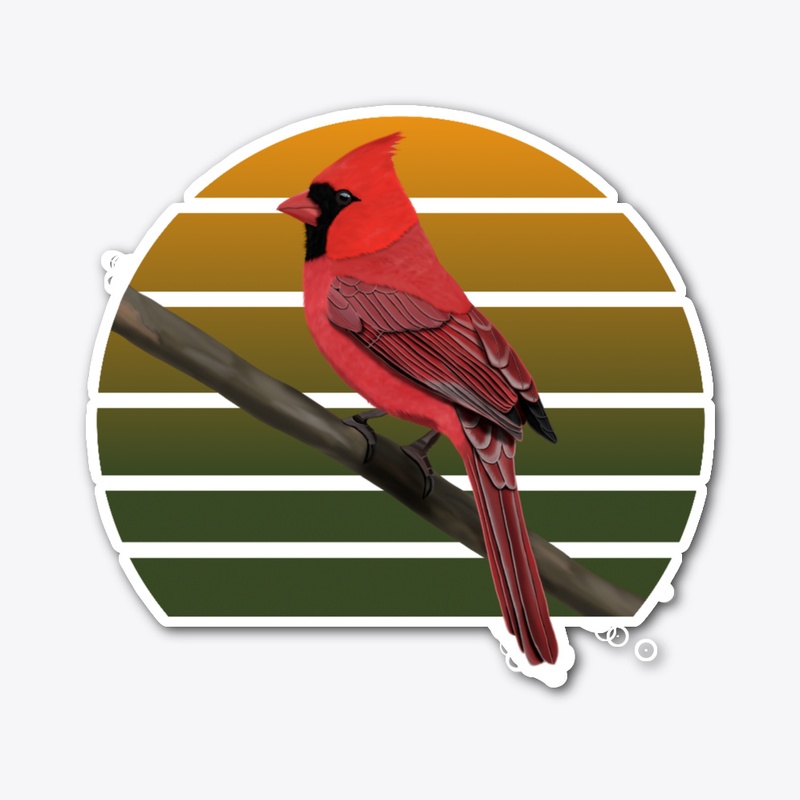 jz.birds Northern Cardinal Bird Art