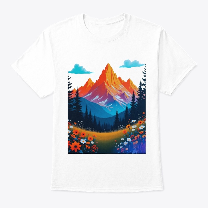 Orange mountain design 