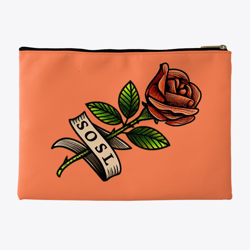 Single Rose keepsake pouch in peach