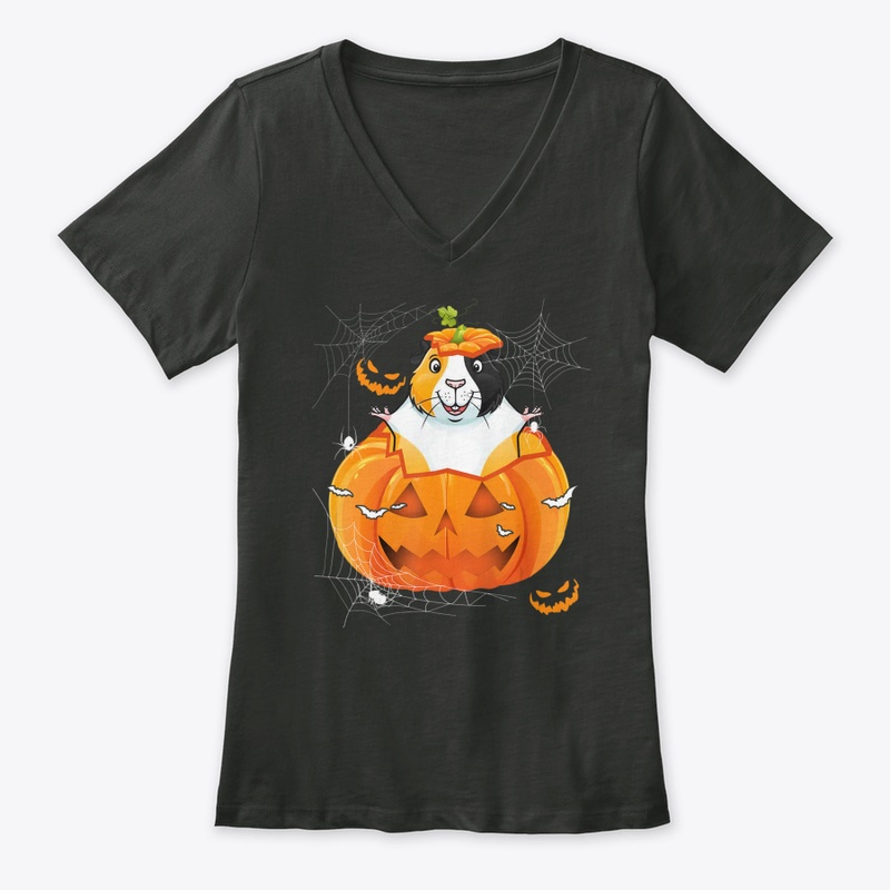 Funny Guinea Pig Inside Pumpkin Hallowee