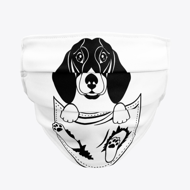 Cute Little Doxie Puppy Face Mask