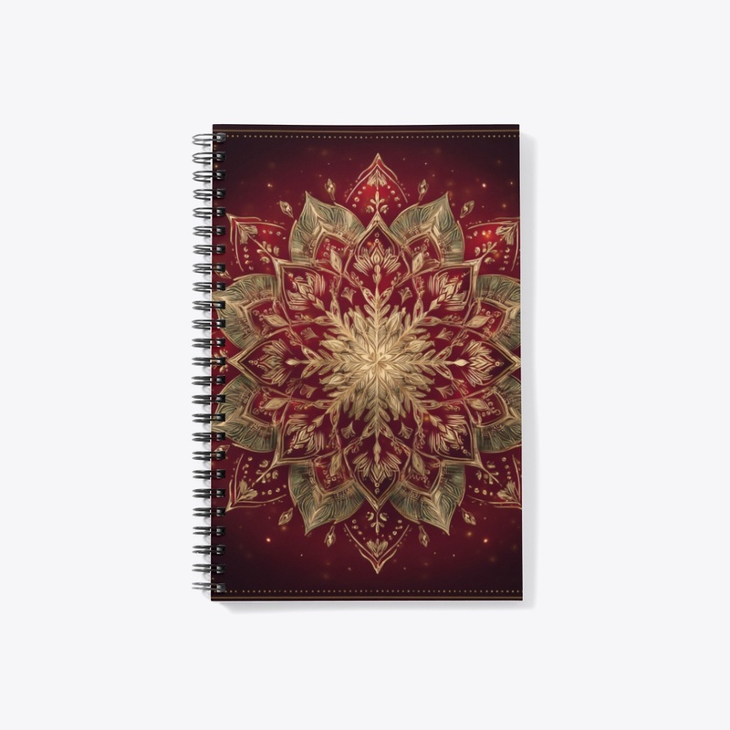 Ornate Red Gold Mandala Sacred Art