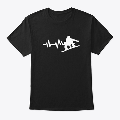 Snowboarding Heartbeat Snowboard Tee T S Black T-Shirt Front